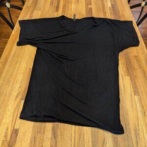 Flattering Dolman Sleeves Women's Black Top Size XXL Gathered Sides